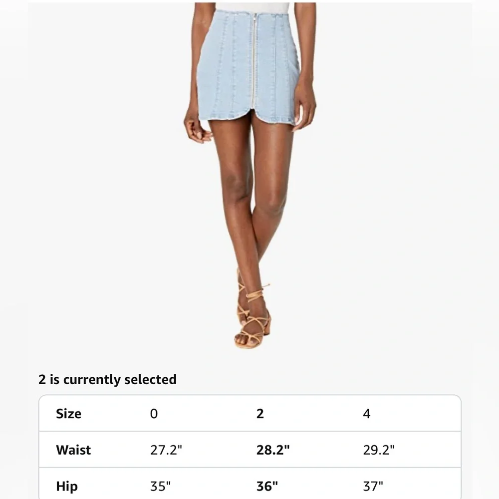 Free People Blue Pencil Mini Skirt Night Out - Picture 6 of 10